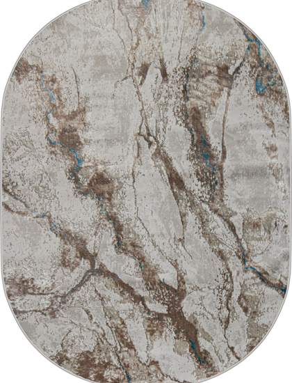 38552A oval BLUE FLS / CREAM FLS