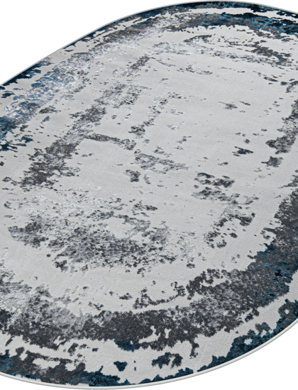 36897J oval BLUE FLS / L.GREY