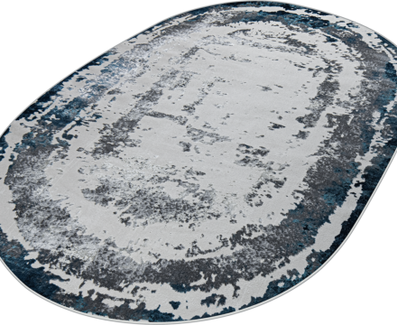 36897J oval BLUE FLS / L.GREY