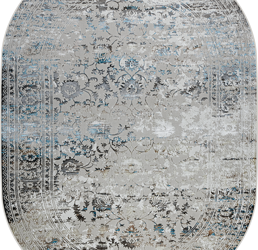 37905C oval BLUE FLS / BEIGE FLS