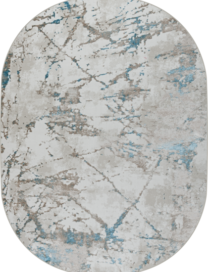 38894A oval BLUE FLS / BEIGE FLS