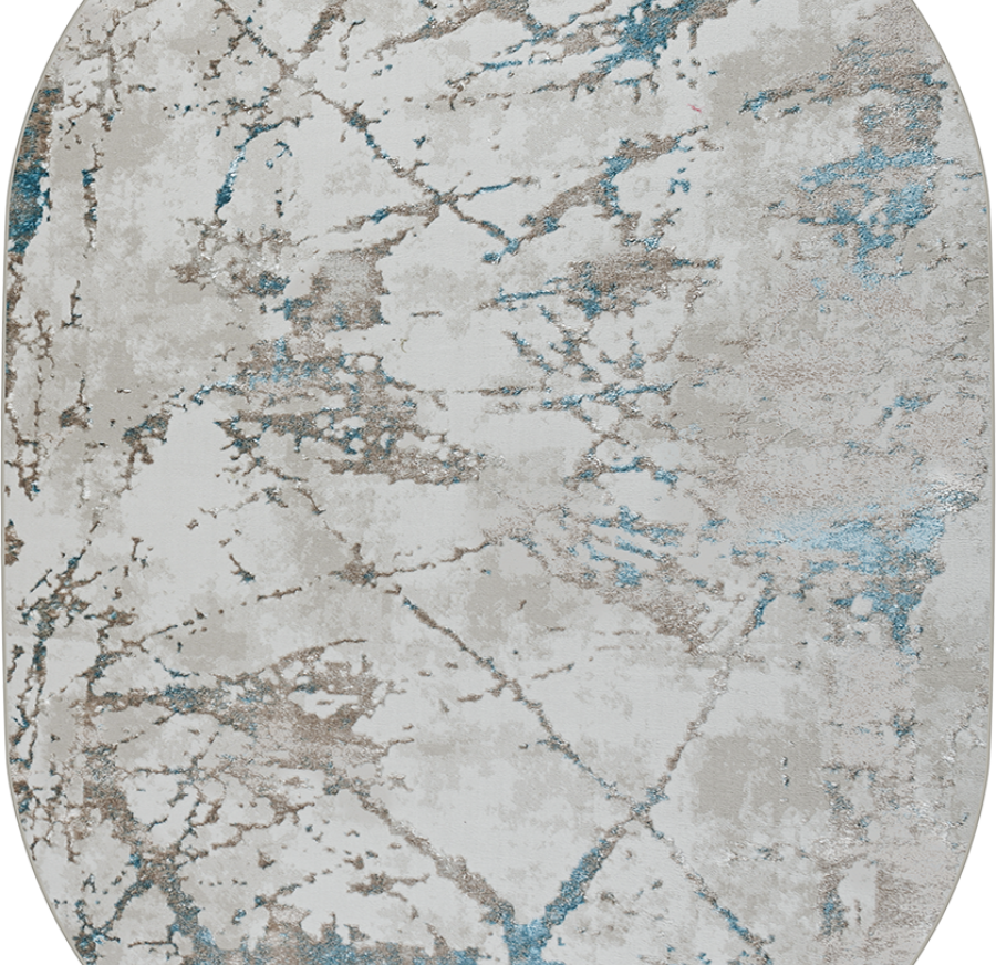 38894A oval BLUE FLS / BEIGE FLS