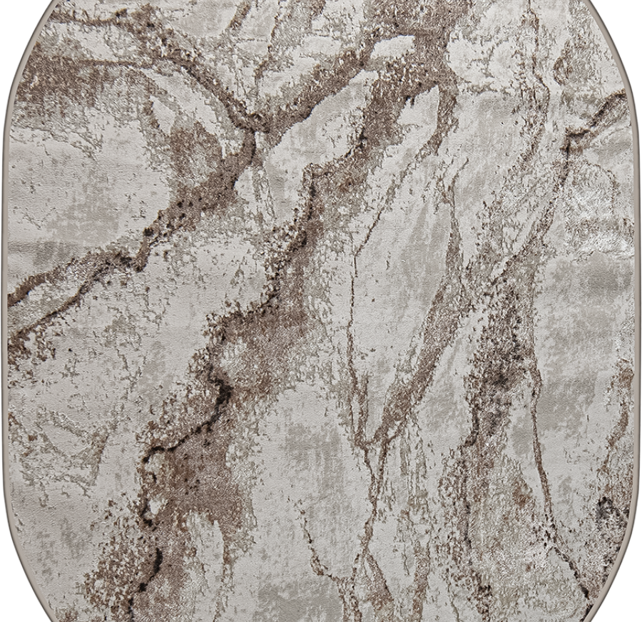 38552A oval BROWN FLS / CREAM FL