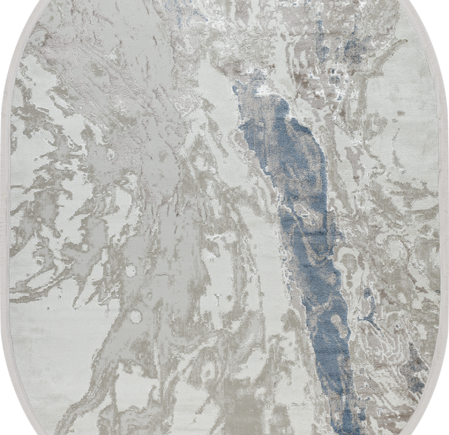 51266B oval BLUE / CREAM