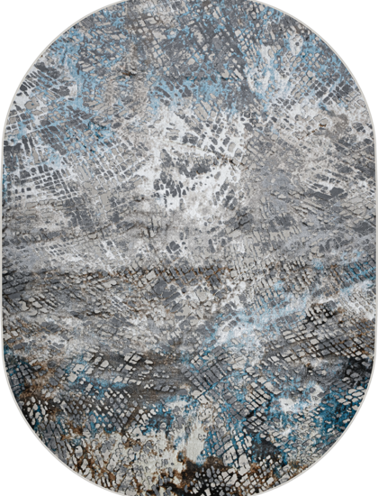 37883A oval BLUE FLS / BEIGE FLS