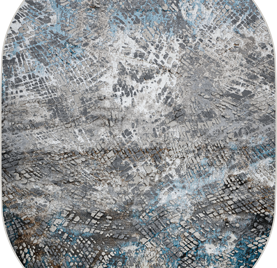 37883A oval BLUE FLS / BEIGE FLS