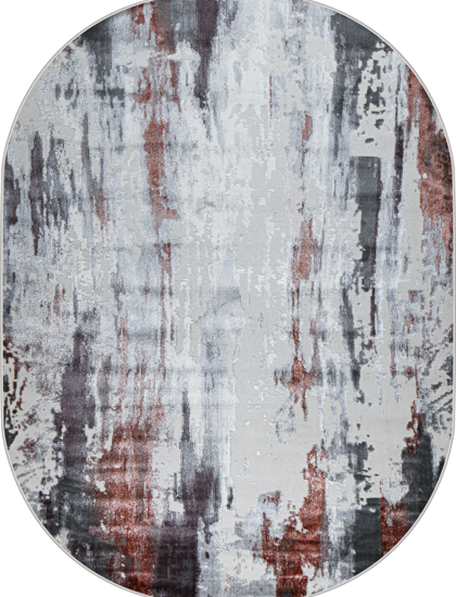 37107A oval ROSE FLS / L.GREY