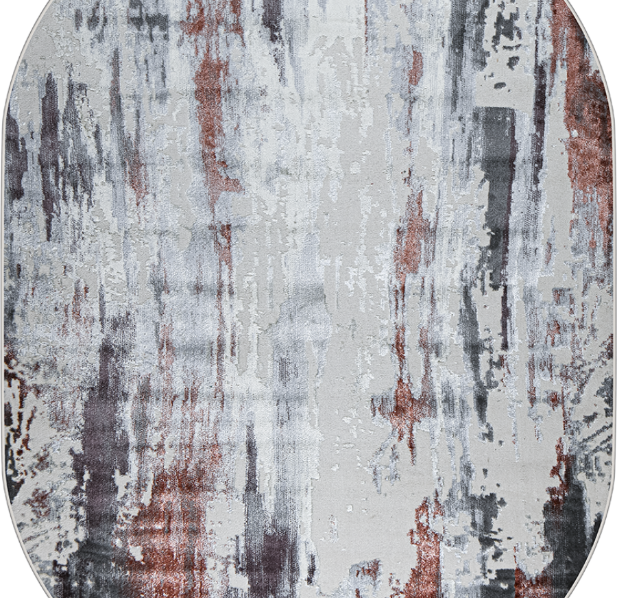 37107A oval ROSE FLS / L.GREY