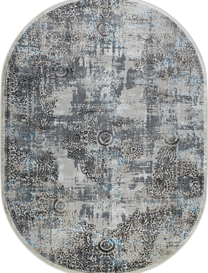 37908B oval BLUE FLS / BEIGE FLS