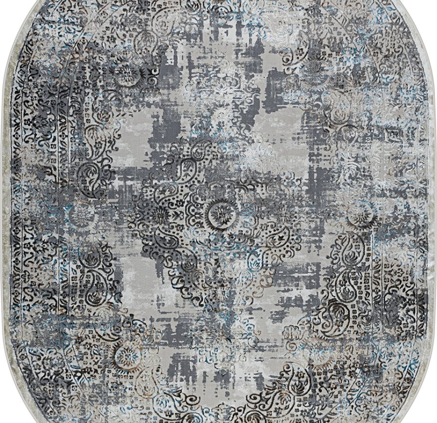 37908B oval BLUE FLS / BEIGE FLS