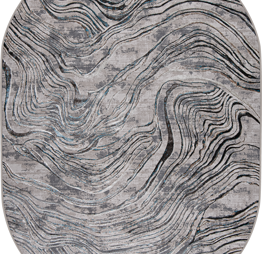 37885A oval BLUE FLS / BEIGE FLS