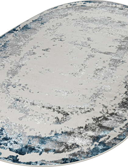 36897J oval BLUE FLS / L.GREY