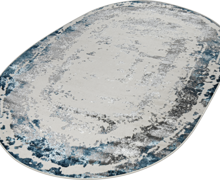 36897J oval BLUE FLS / L.GREY