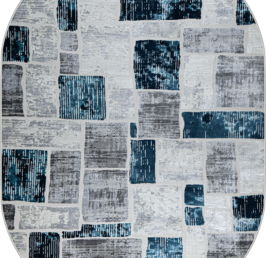 38471A oval BLUE FLS / L.GREY