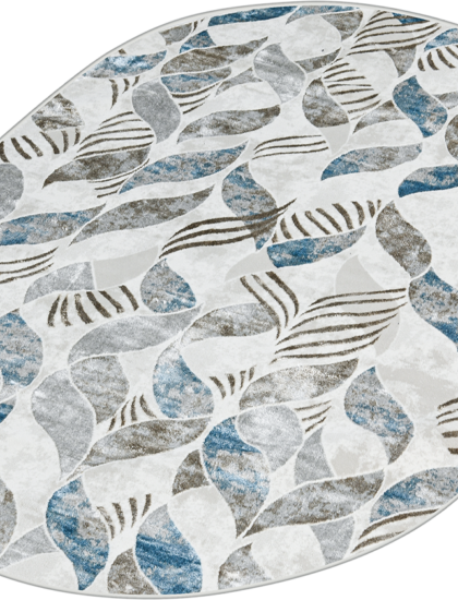 36896A oval BLUE FLS / BEIGE FLS