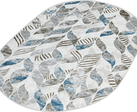 36896A oval BLUE FLS / BEIGE FLS