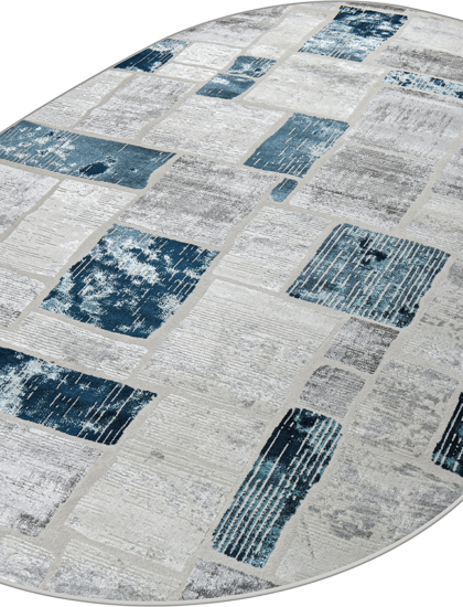 38471A oval BLUE FLS / L.GREY