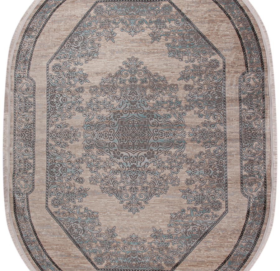 36972X oval L.BEIGE / BLUE