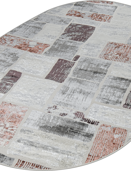 38471A oval ROSE FLS / L.GREY