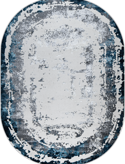 36897J oval BLUE FLS / L.GREY