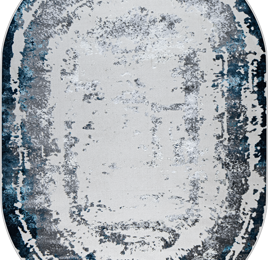 36897J oval BLUE FLS / L.GREY