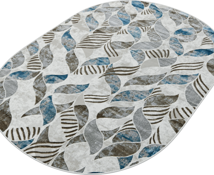 36896A oval BLUE FLS / BEIGE FLS