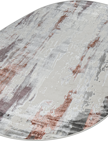 37107A oval ROSE FLS / L.GREY