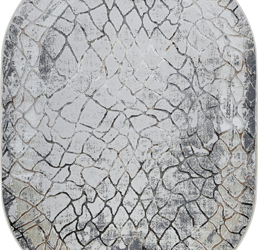 37888A oval BROWN FLS / BEIGE FL