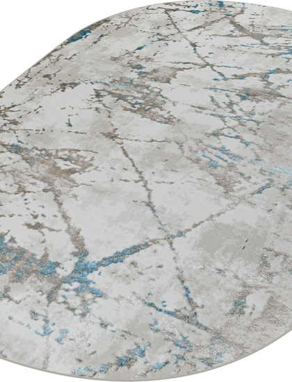 38894A oval BLUE FLS / BEIGE FLS