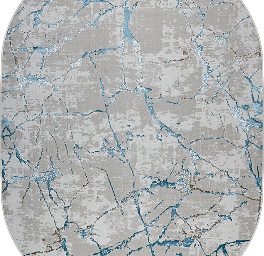 37886A oval BLUE FLS / BEIGE FLS