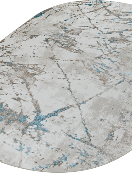 38894A oval BLUE FLS / BEIGE FLS