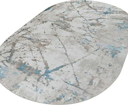 38894A oval BLUE FLS / BEIGE FLS