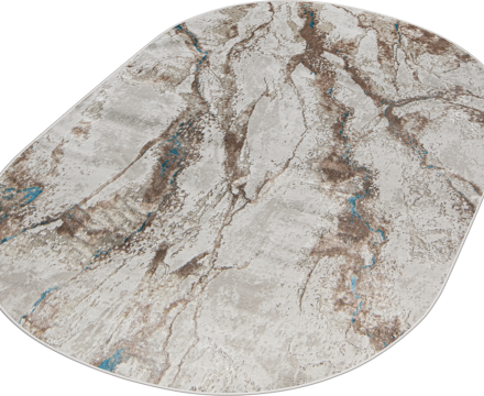 38552A oval BLUE FLS / CREAM FLS