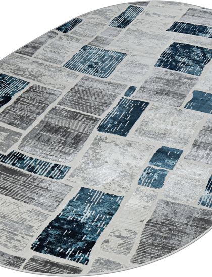 38471A oval BLUE FLS / L.GREY