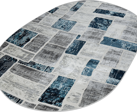 38471A oval BLUE FLS / L.GREY