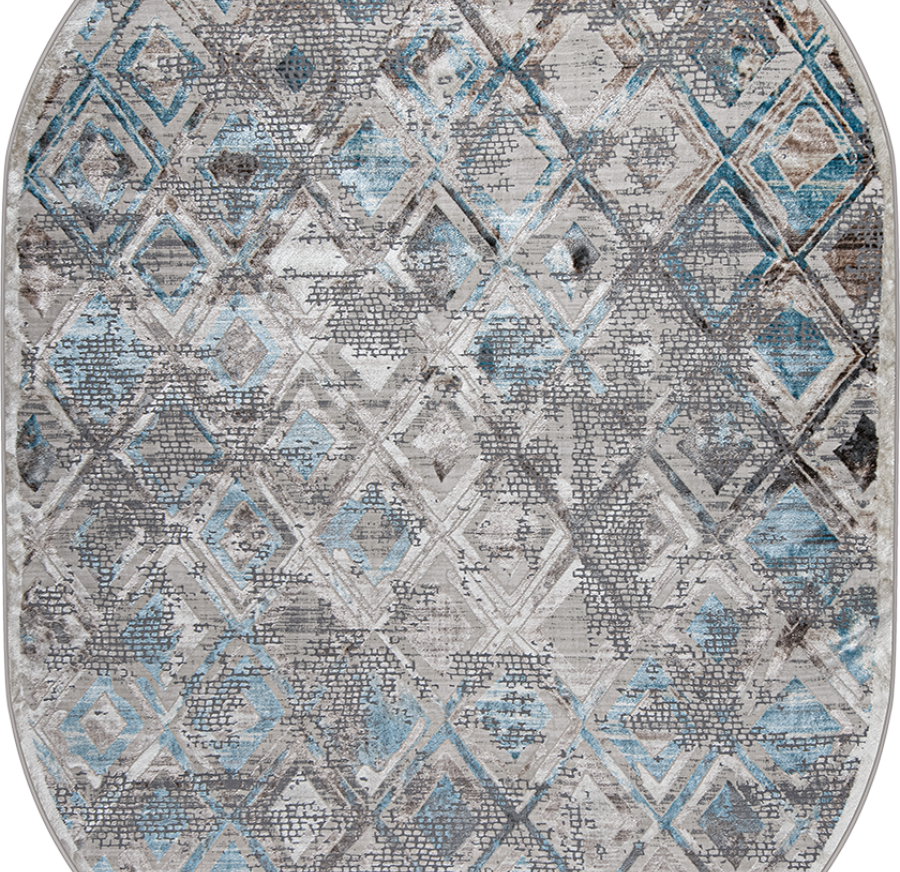 37910A oval BLUE FLS / BEIGE FLS