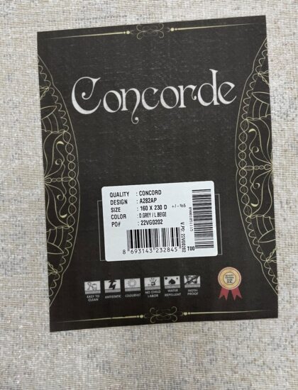 Прямоугольный ковёр Concord  A282AP_D_GREY_L_BEIGE, Турция