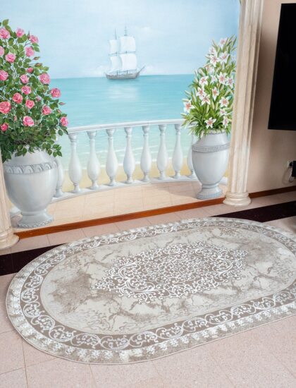 Овальный ковёр Atlas 3448A_VIZON_BEIGE, Турция