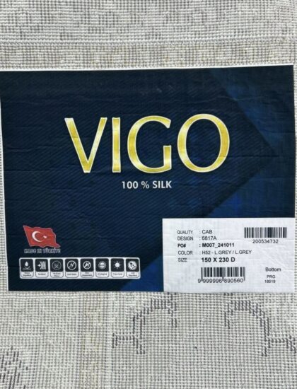 Квадратный ковёр Valentino + vigo 6817A_L_GREY_L_GREY, Турция