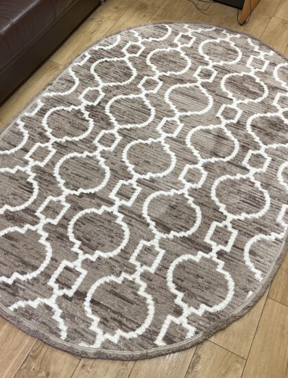 Овальный ковёр Sun_life  A947AC_L_BEIGE_P_WHITE, Турция