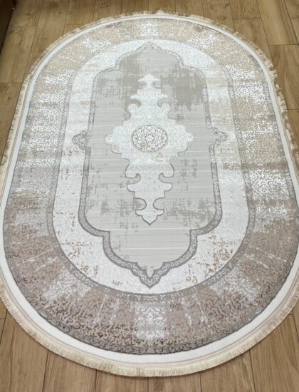 Овальный ковёр Carina 4907A_CREAM_CREAM, Турция