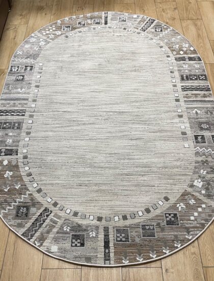 Овальный ковёр Effero  A524BQ_L_GREEY_D_GREY, Турция