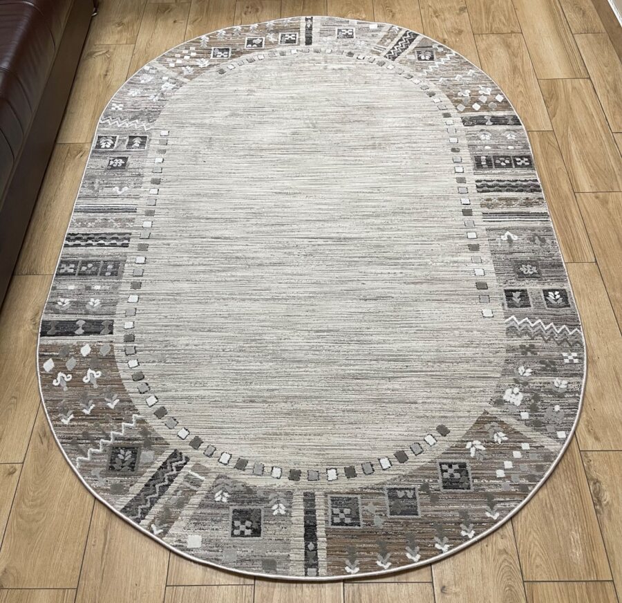 Овальный ковёр Effero  A524BQ_L_GREEY_D_GREY, Турция