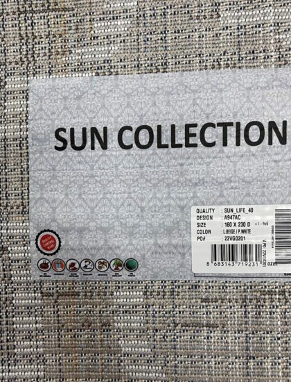 Прямоугольный ковёр Sun_life  A947AC_L_BEIGE_P_WHITE, Турция