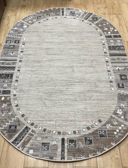 Овальный ковёр Effero  A524BQ_L_GREEY_D_GREY, Турция