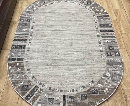 Овальный ковёр Effero  A524BQ_L_GREEY_D_GREY, Турция