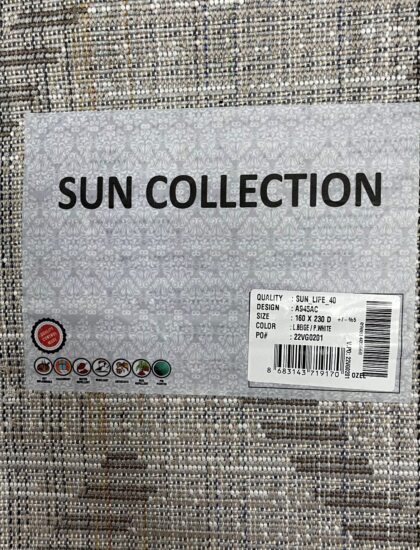 Прямоугольный ковёр Sun_life  A945AC_L_BEIGE_P_WHITE, Турция