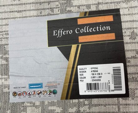 Прямоугольный ковёр Effero  A792AK_D_GREY_L_GREY, Турция