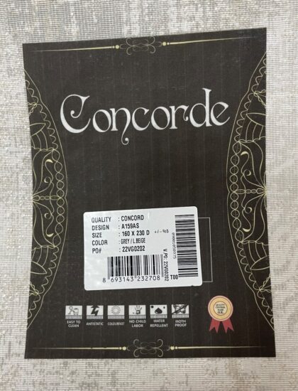 Прямоугольный ковёр Concord  A159AS_GREY_L_BEIGE, Турция