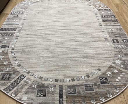 Овальный ковёр Effero  A524BQ_L_GREEY_D_GREY, Турция